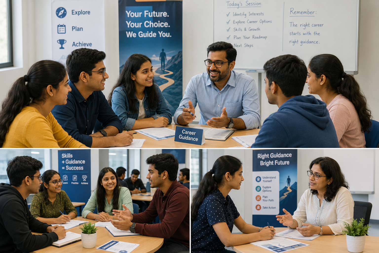 Student interaction photos during career guidance session