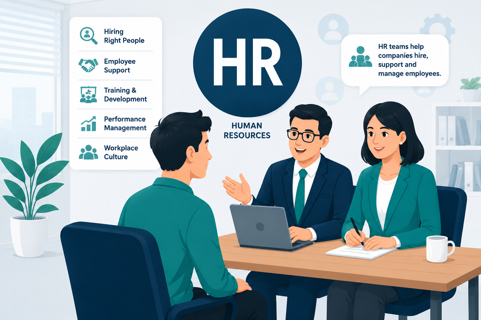 HR professionals guiding students