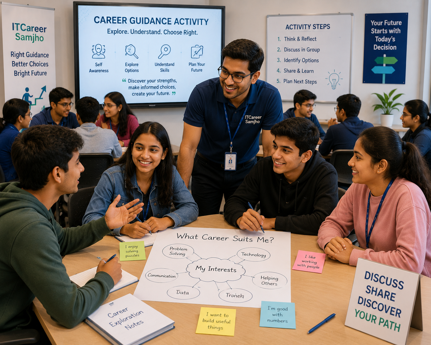 Student interaction during career guidance activity