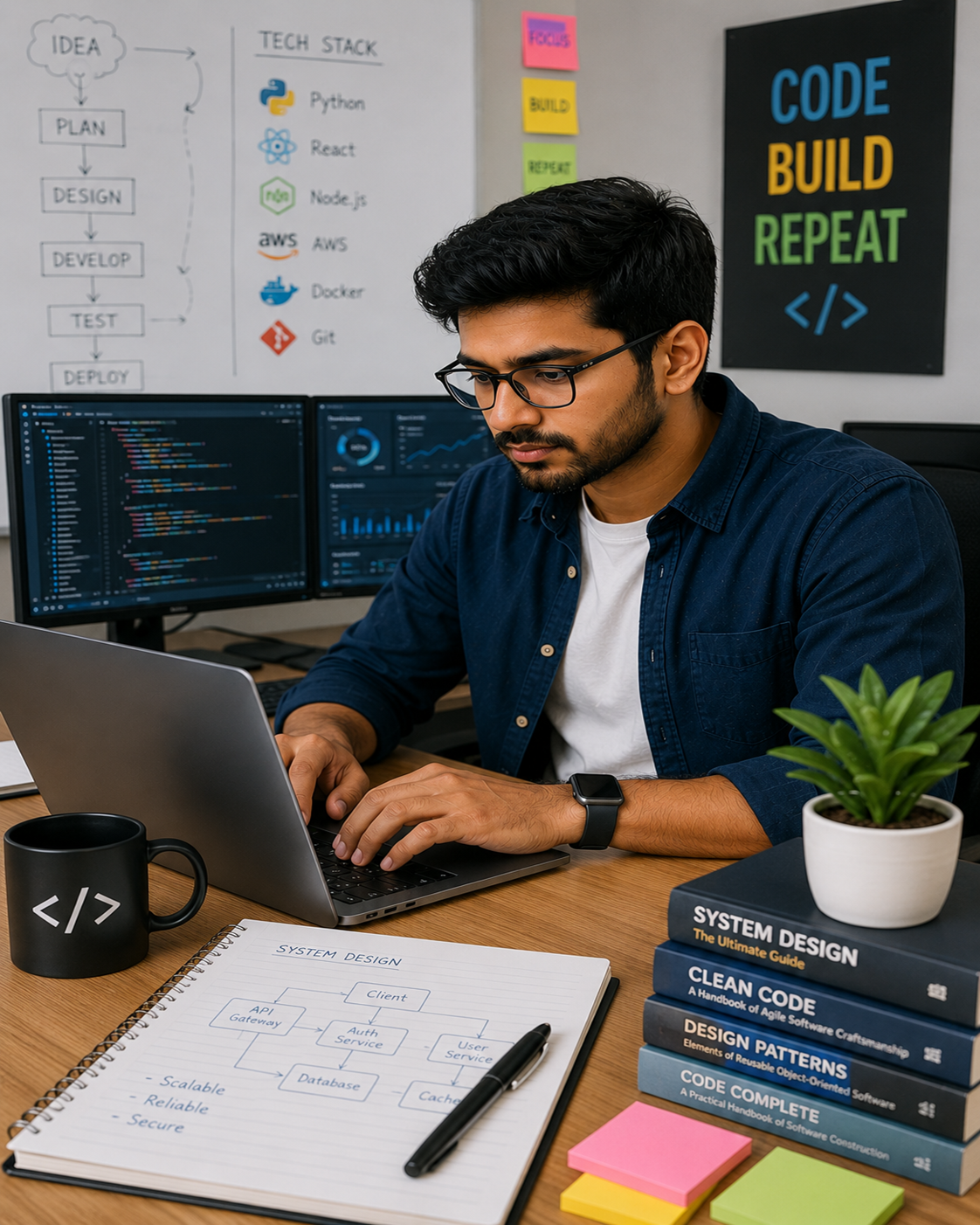 Technology professional using digital tools