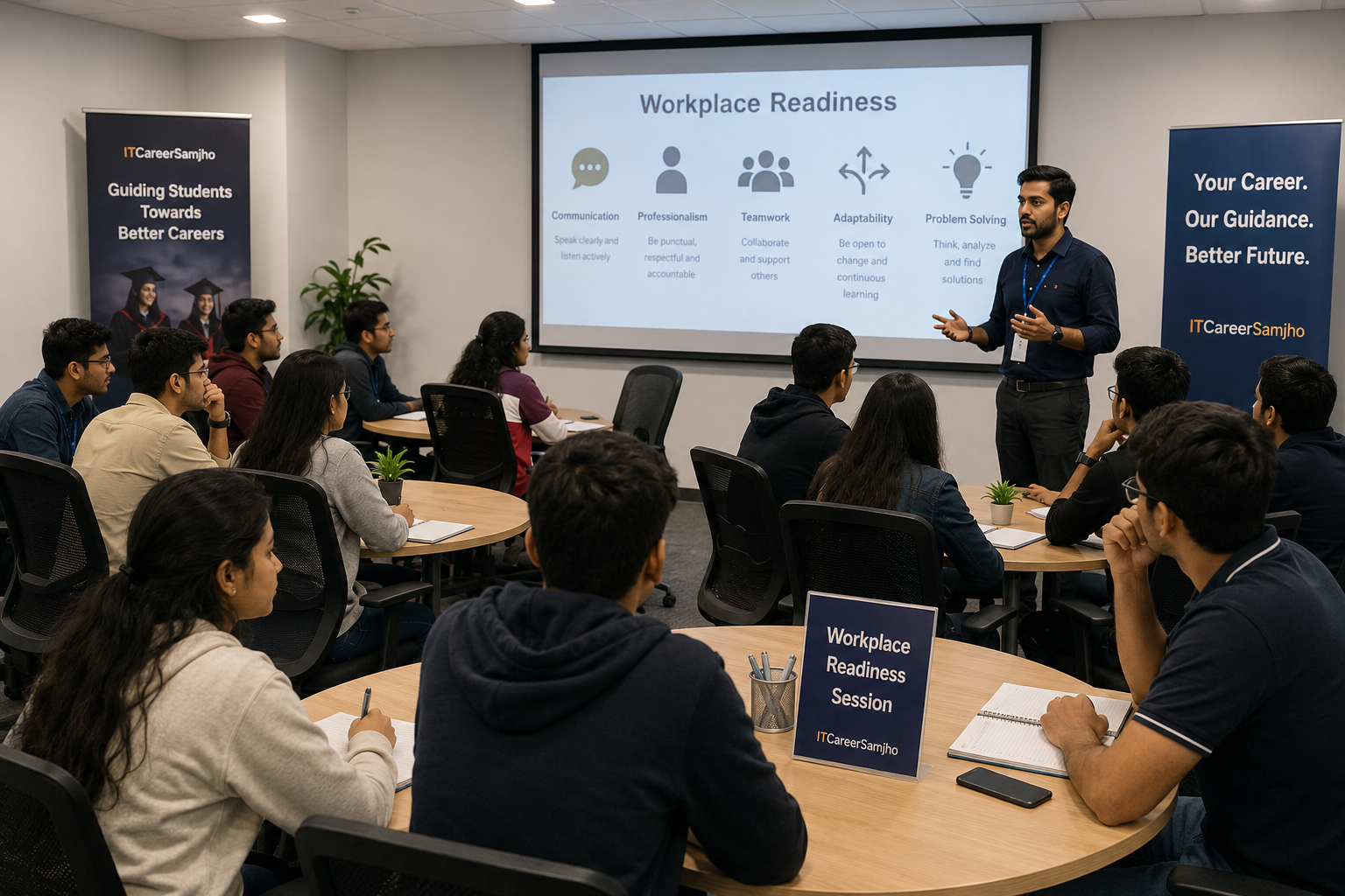 Students attending workplace readiness sessions
